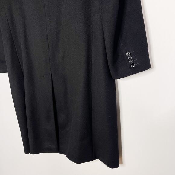 Faconnable Mens 51 Regular Black Cashmere Coat with Teflon Coating Cupro Lining - Picture 6 of 8